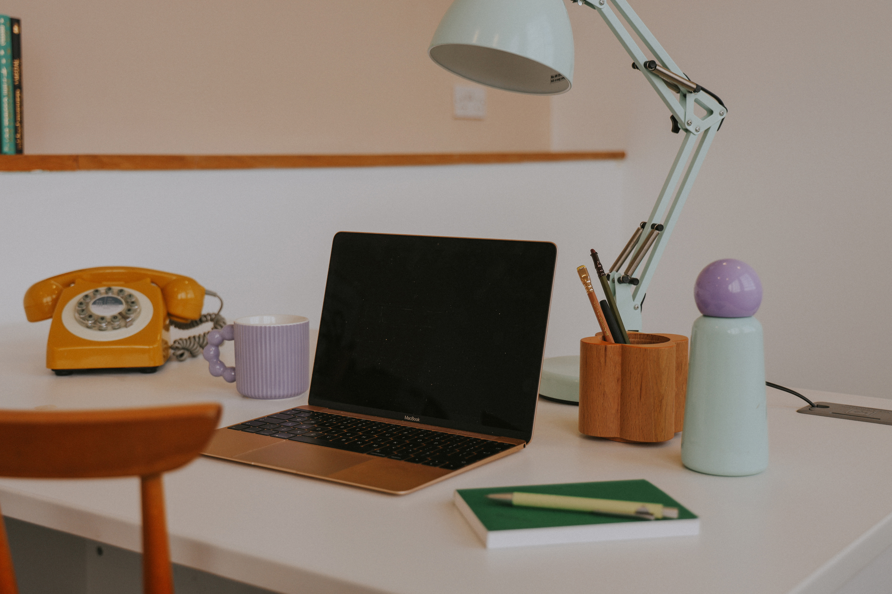Items set up on desk